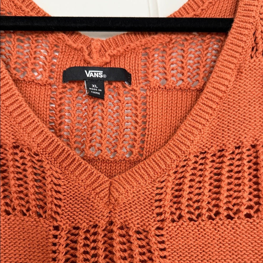 Vans Orange V-Neck Sweater - Picture 2 of 6
